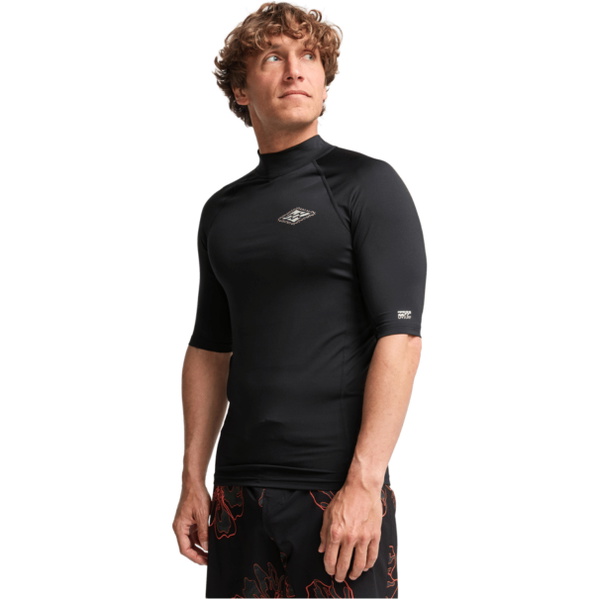 2026 Billabong Mens Re Issue Short Sleeve Rash Vest EBYWR03027 - Black